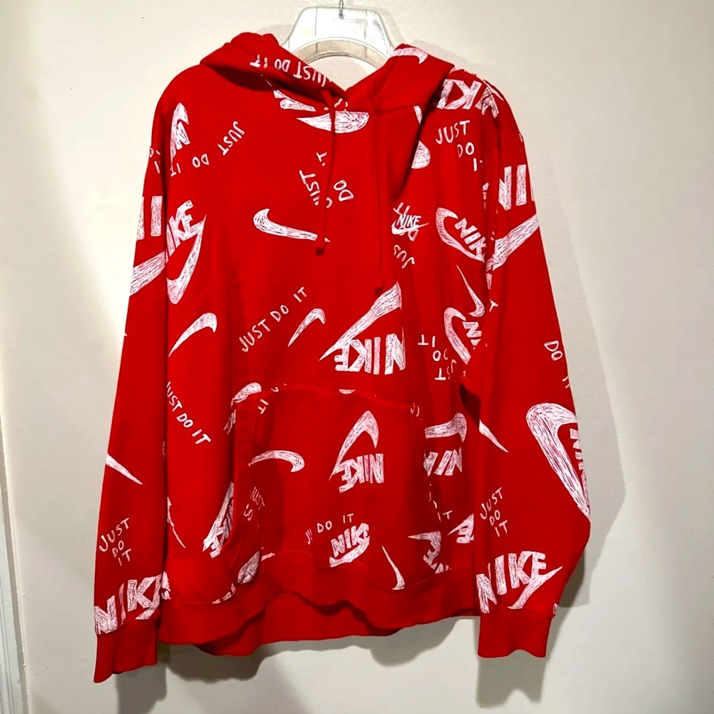 Vintage Nike Just Do It Hand Drawn All Over Print Embroidered Hoodie Size XXL